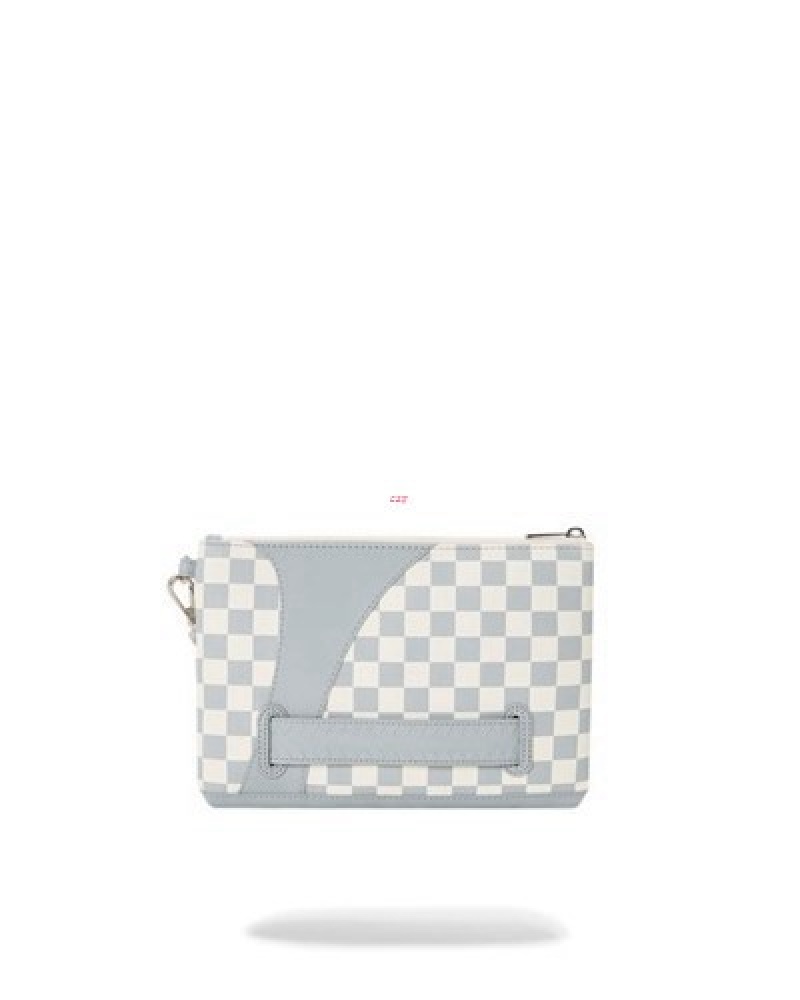 White Sprayground Air To The Throne Jetset Crossover Clutch Bag | 14539-MJQT