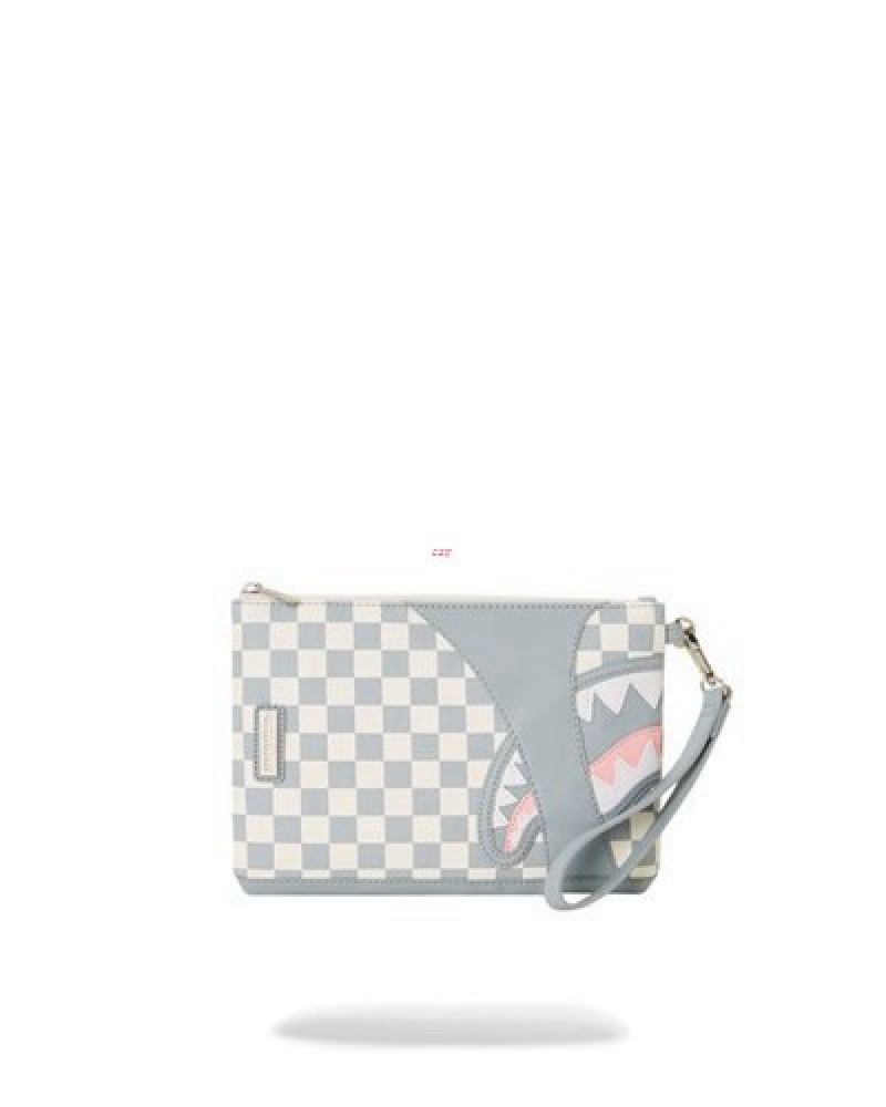 White Sprayground Air To The Throne Jetset Crossover Clutch Bag | 14539-MJQT