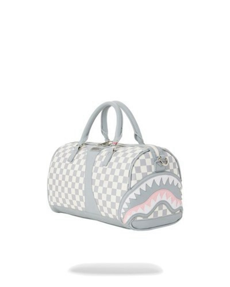 White Sprayground Air To The Throne Jetset Mini Duffle Bags | 42638-UTAS