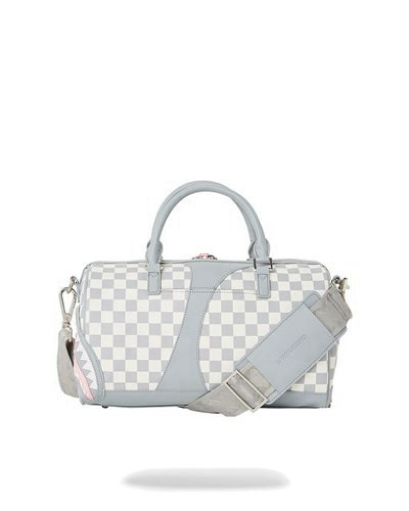 White Sprayground Air To The Throne Jetset Mini Duffle Bags | 42638-UTAS