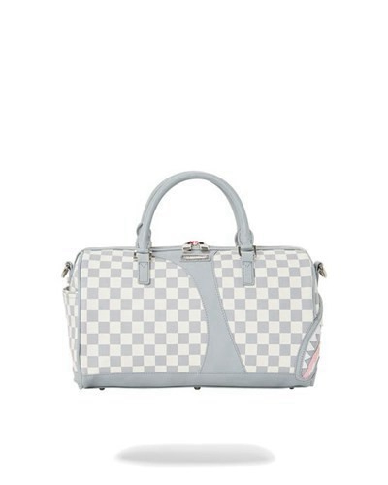 White Sprayground Air To The Throne Jetset Mini Duffle Bags | 42638-UTAS