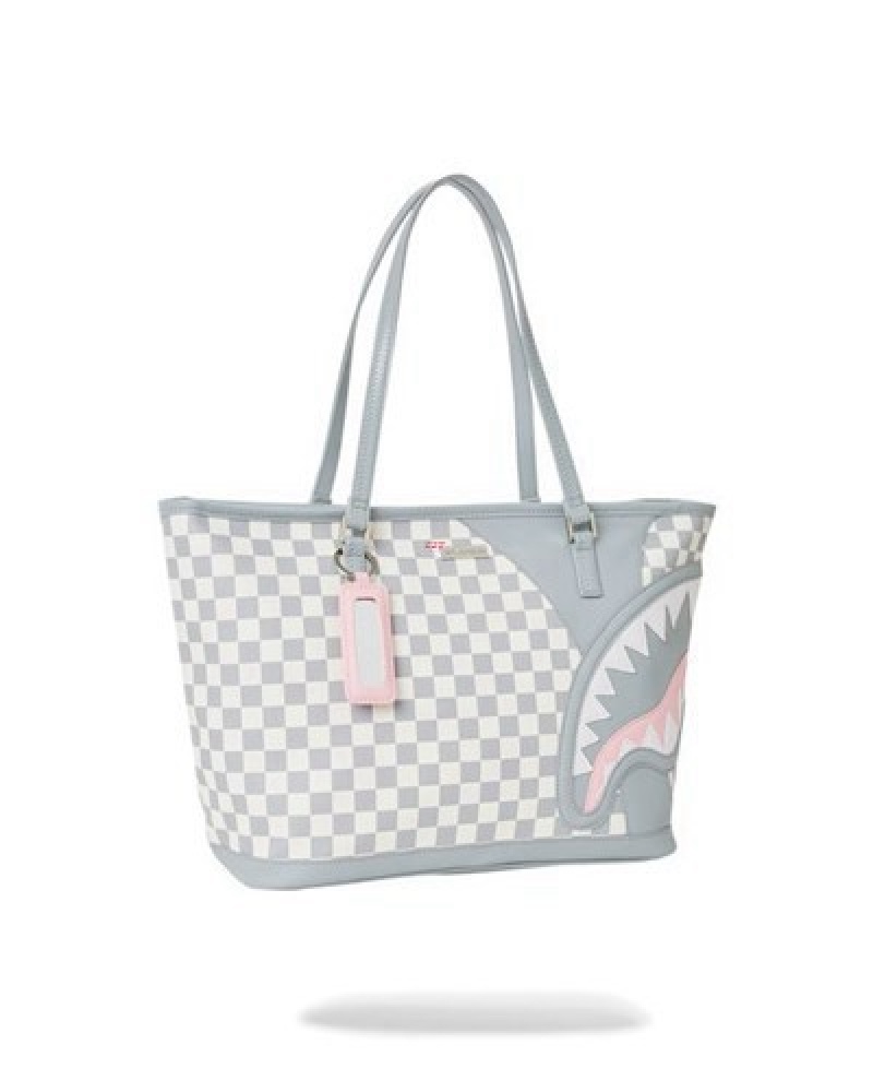 White Sprayground Air To The Throne Jetset Tote Bags | 59472-EIRD