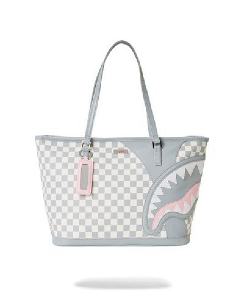 White Sprayground Air To The Throne Jetset Tote Bags | 59472-EIRD