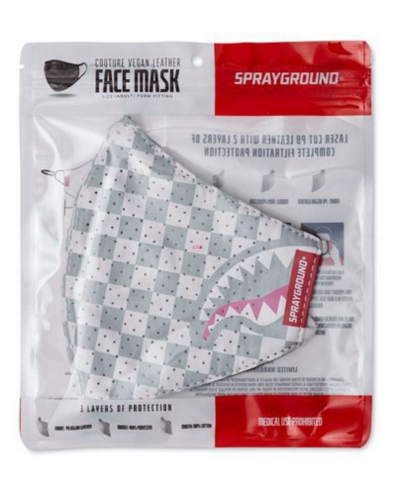 White Sprayground All Day Vegan Leather Face Masks | 35047-QSHM