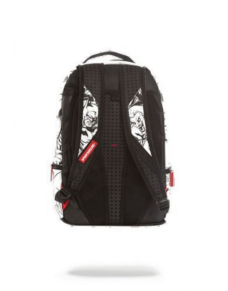 White Sprayground Batman Villains Diy Backpacks | 15367-BALI