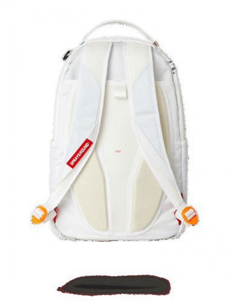 White Sprayground Bite Me Backpacks | 91487-NFYG