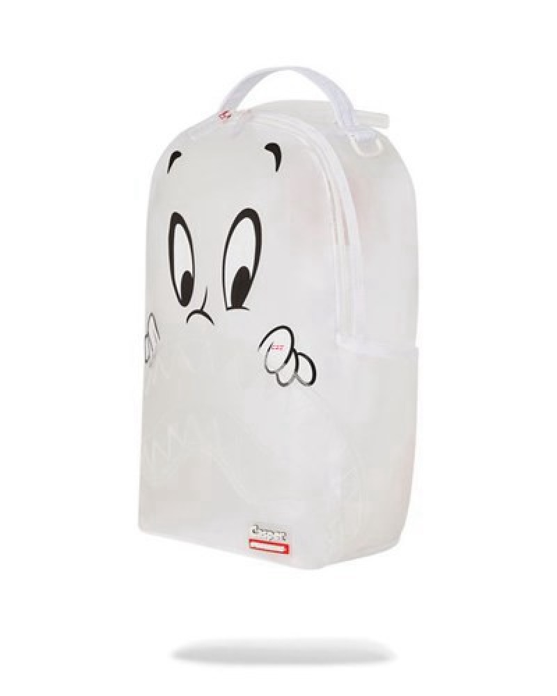 White Sprayground Casper Hiding In Plain Sight Backpacks | 32714-LJQE