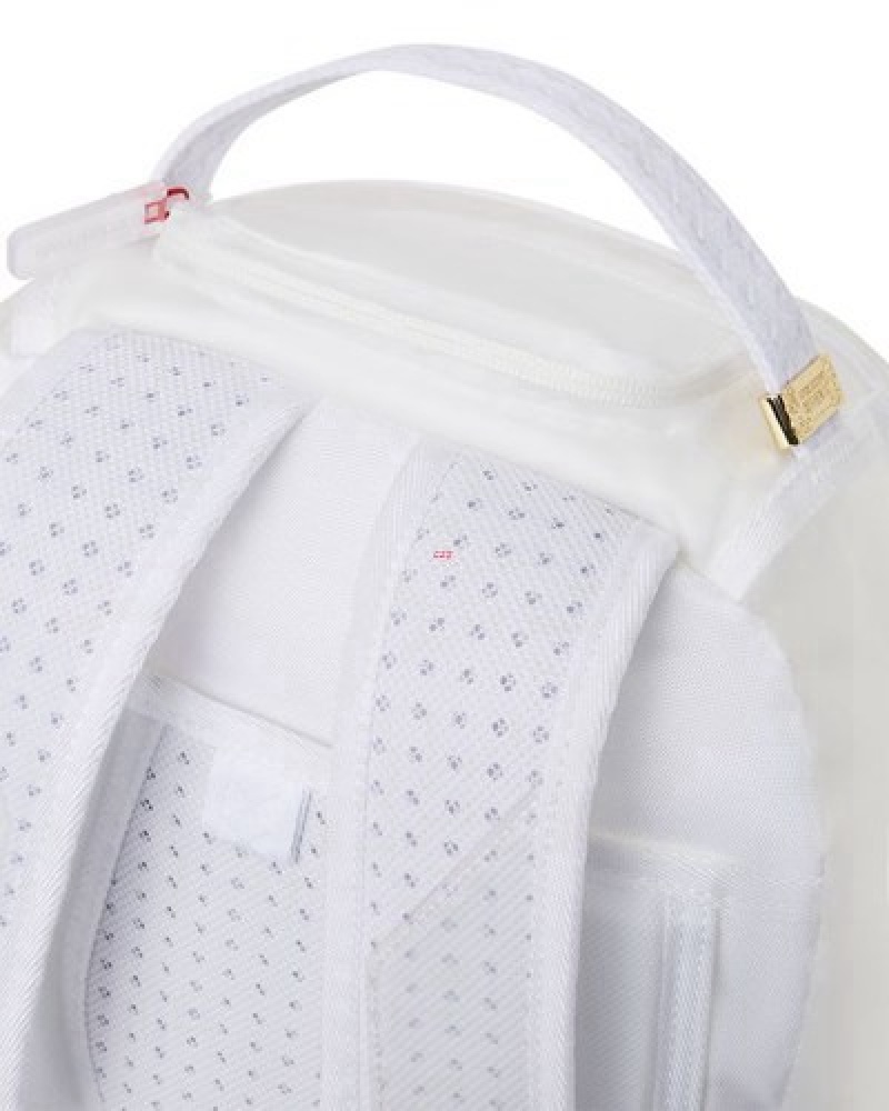 White Sprayground Casper Hiding In Plain Sight Backpacks | 32714-LJQE