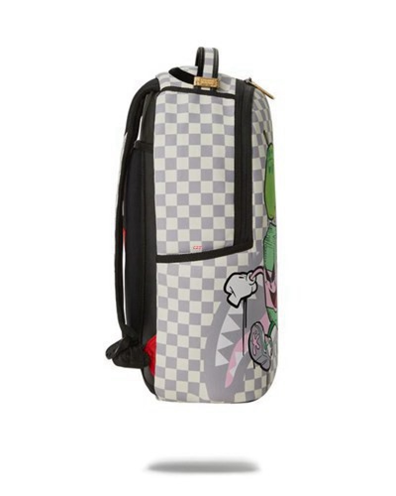 White Sprayground Chase Bank The Heist (Dlxv) Backpacks | 35827-SXAT