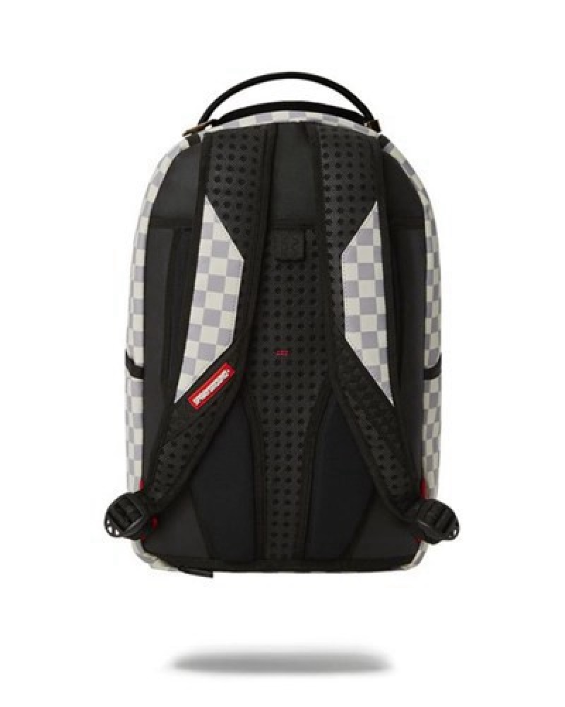 White Sprayground Chase Bank The Heist (Dlxv) Backpacks | 35827-SXAT