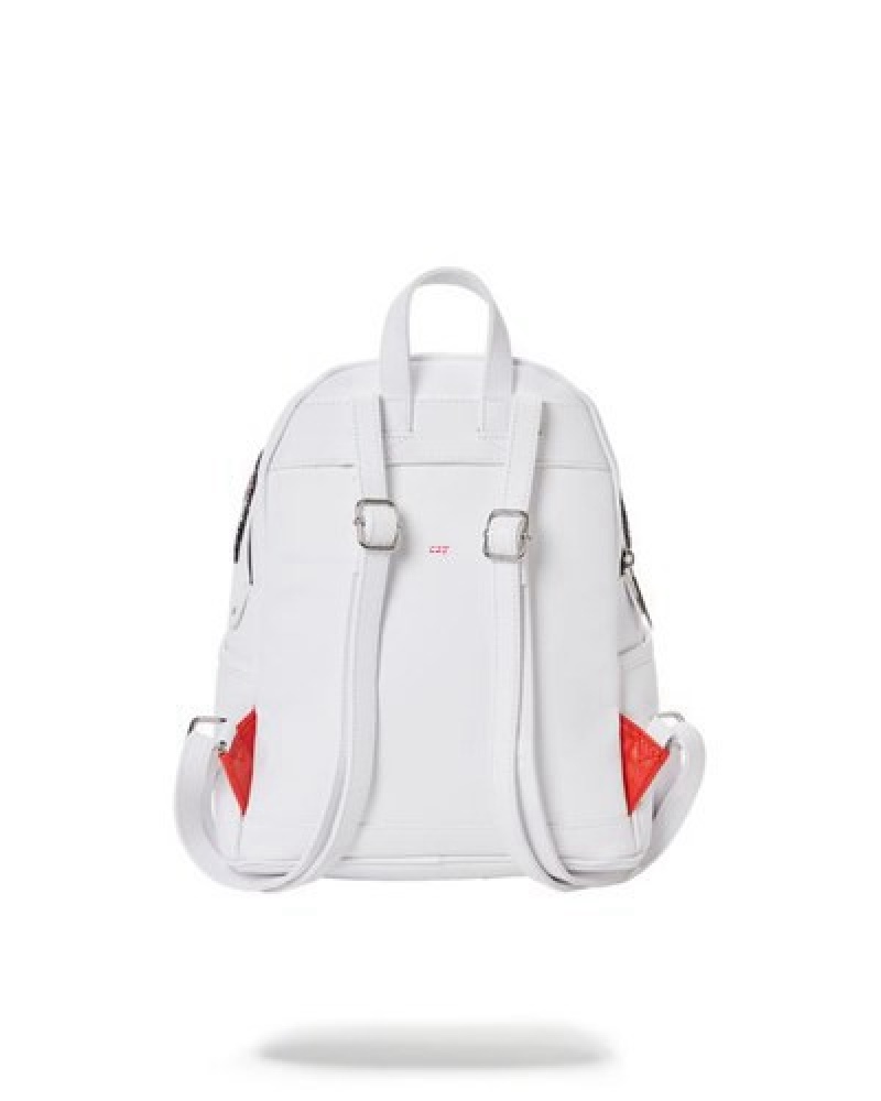 White Sprayground Clearcut Savage Backpacks | 05189-QDER