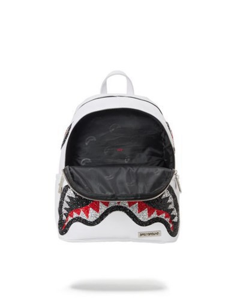 White Sprayground Clearcut Savage Backpacks | 05189-QDER