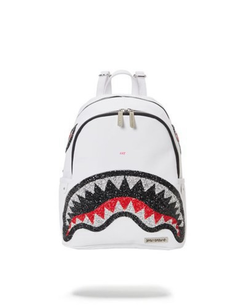 White Sprayground Clearcut Savage Backpacks | 05189-QDER