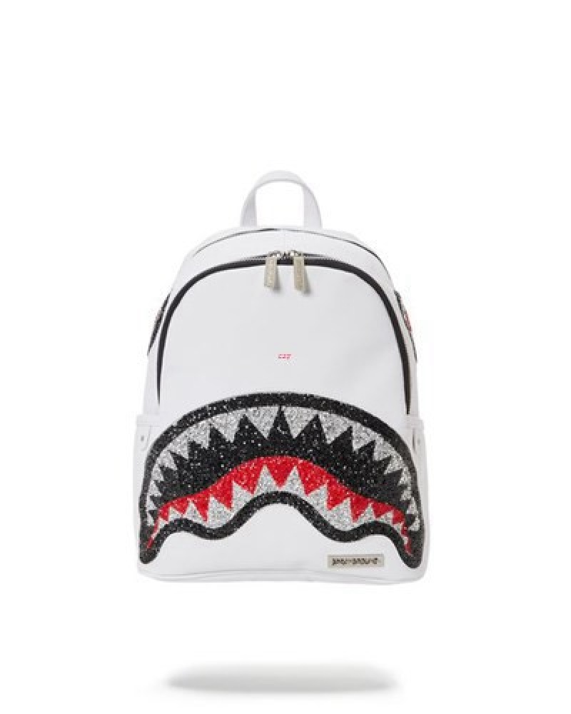 White Sprayground Clearcut Savage Backpacks | 05189-QDER