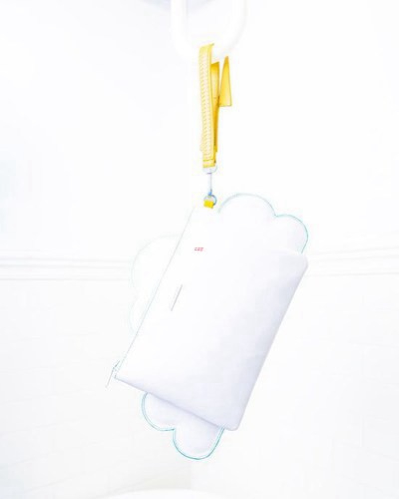 White Sprayground Cloudy With A Chance Of Shark Crossover Clutch Bag | 31709-LFQW