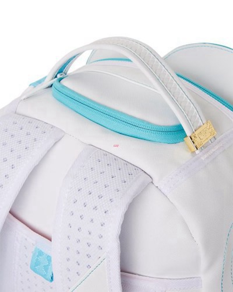 White Sprayground Cloudy With A Chance Of Shark (Dlxv) Backpacks | 76914-NIZJ