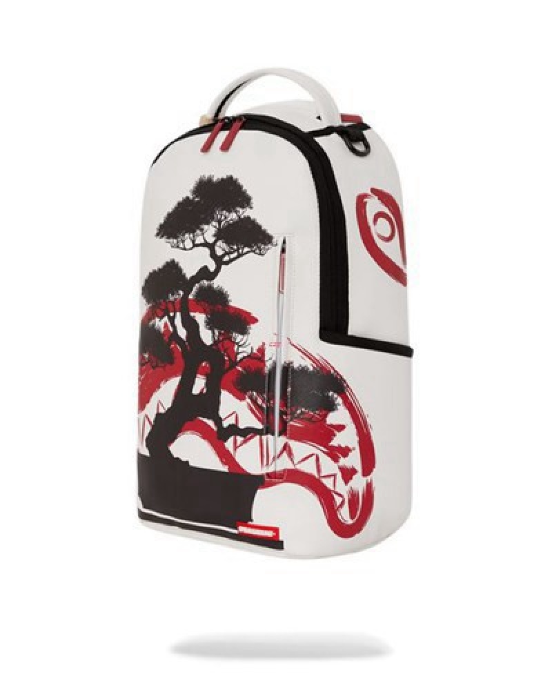 White Sprayground Deeply Rooted (Dlxv) Backpacks | 17285-FJVW