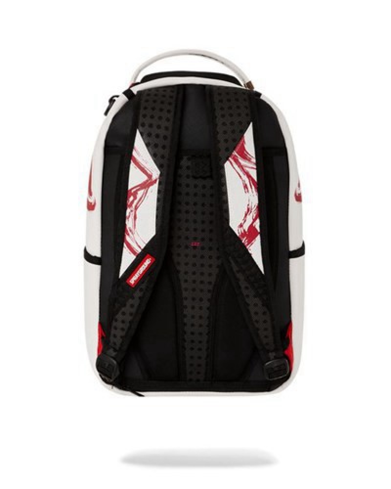 White Sprayground Deeply Rooted (Dlxv) Backpacks | 17285-FJVW