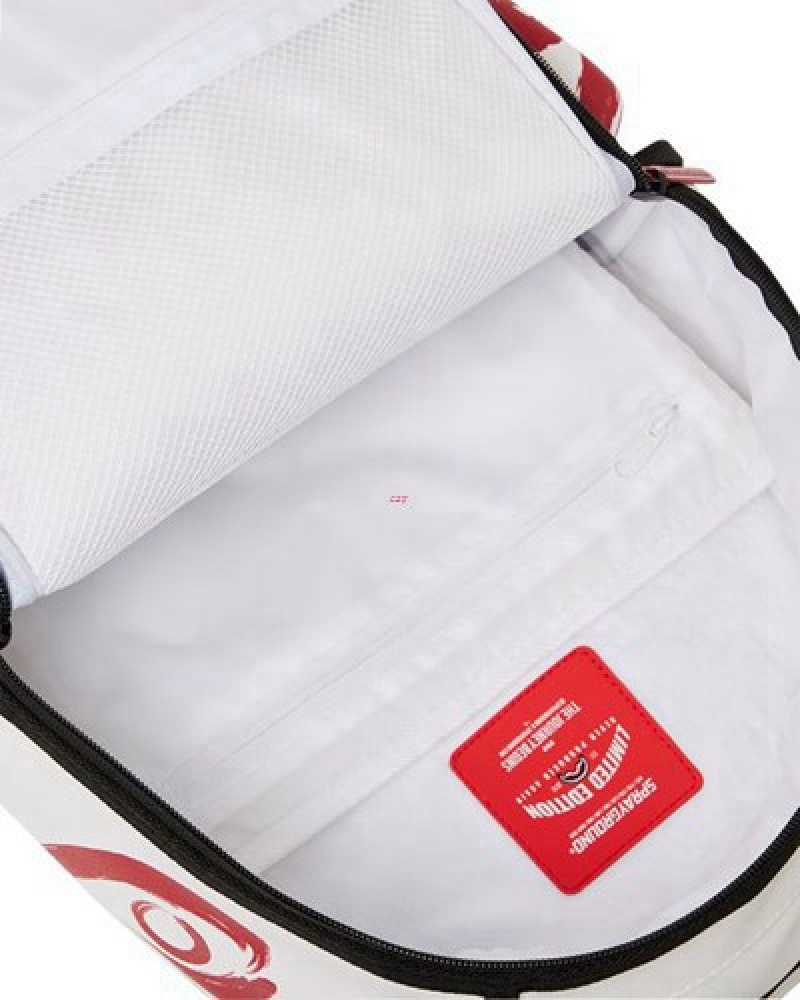 White Sprayground Deeply Rooted (Dlxv) Backpacks | 17285-FJVW