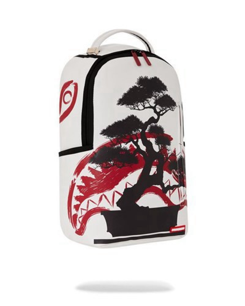 White Sprayground Deeply Rooted (Dlxv) Backpacks | 17285-FJVW