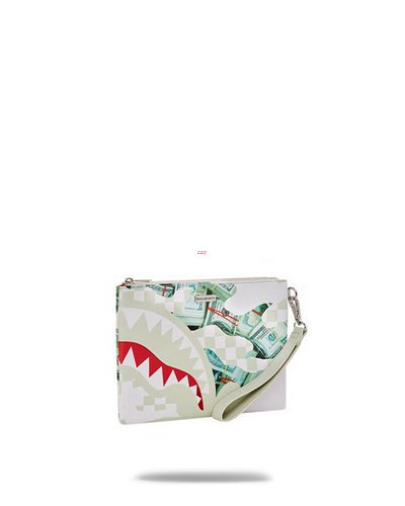 White Sprayground Ferociou Crossover Clutch Bag | 30756-MUEG