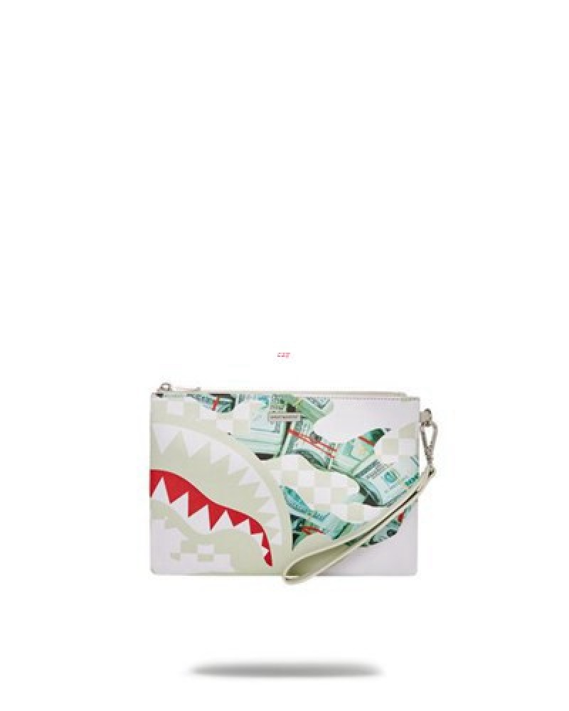 White Sprayground Ferociou Crossover Clutch Bag | 30756-MUEG