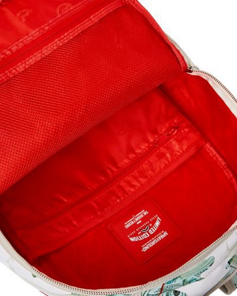 White Sprayground Ferociou (Dlxv) Backpacks | 52743-HACG