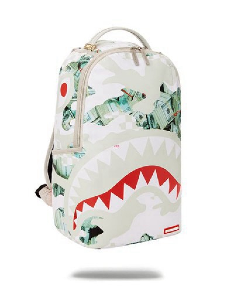 White Sprayground Ferociou (Dlxv) Backpacks | 52743-HACG