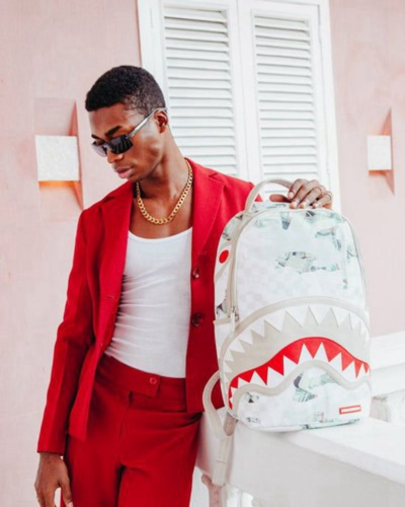 White Sprayground Ferociou (Dlxv) Backpacks | 52743-HACG