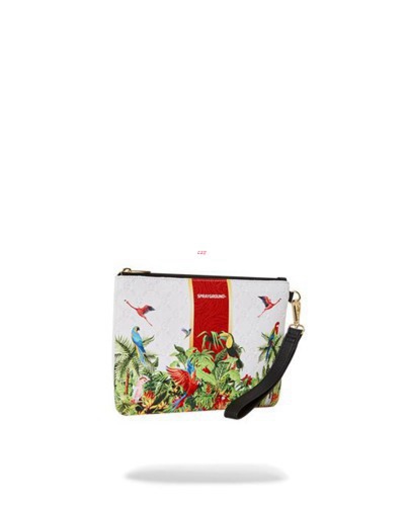 White Sprayground Flawless Flight Cross-over Clutch Bag | 23560-QYID