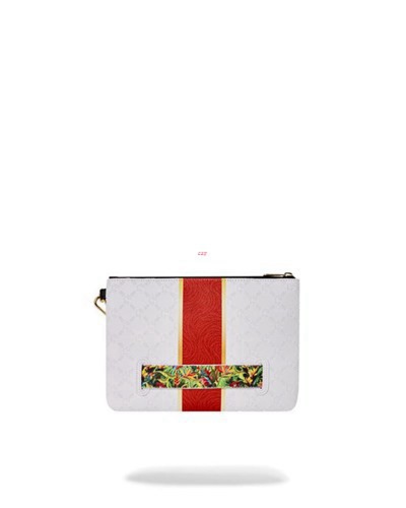 White Sprayground Flawless Flight Cross-over Clutch Bag | 23560-QYID