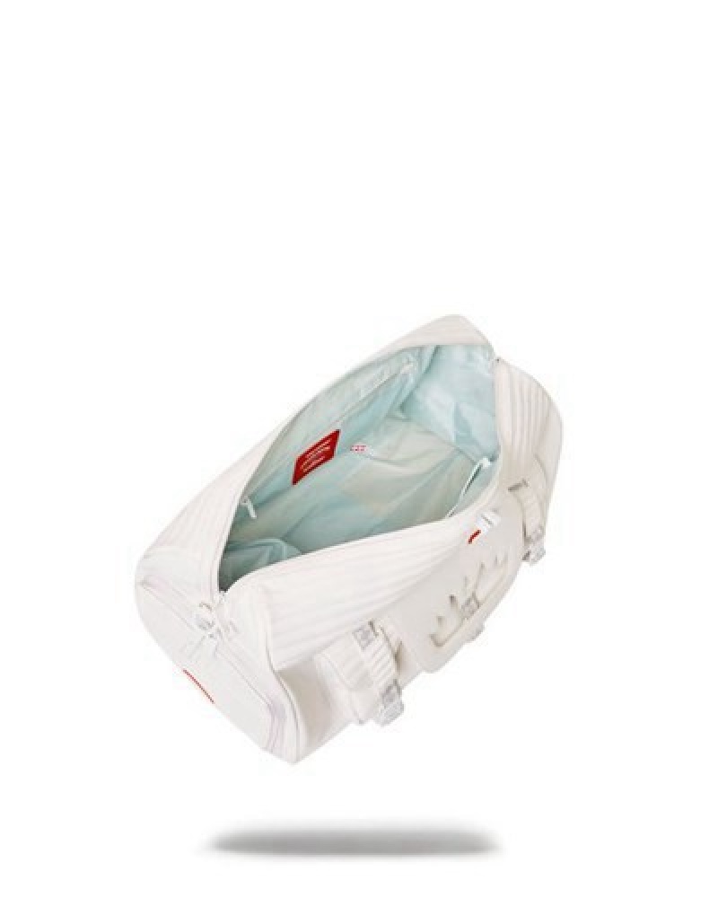 White Sprayground Future Traveler Cargo Duffle Bags | 93452-STFC