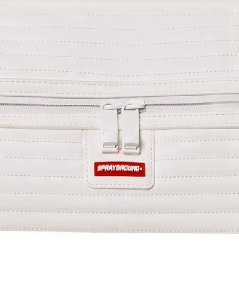 White Sprayground Future Traveler Cargo Duffle Bags | 93452-STFC