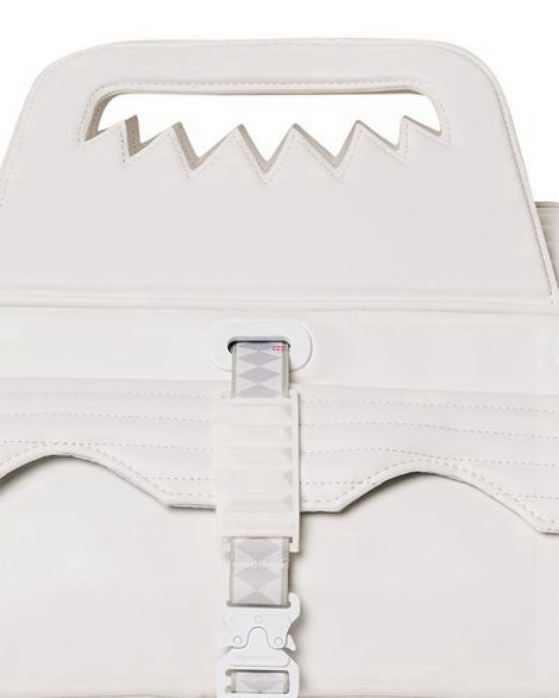 White Sprayground Future Traveler Cargo Duffle Bags | 93452-STFC