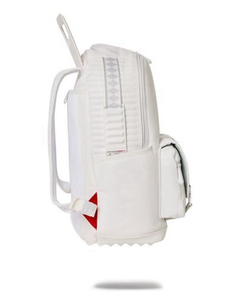 White Sprayground Future Traveler Cargo Backpacks | 93610-IKAU