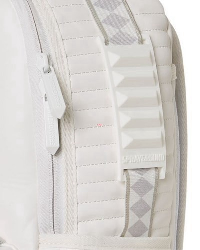 White Sprayground Future Traveler Cargo Backpacks | 93610-IKAU