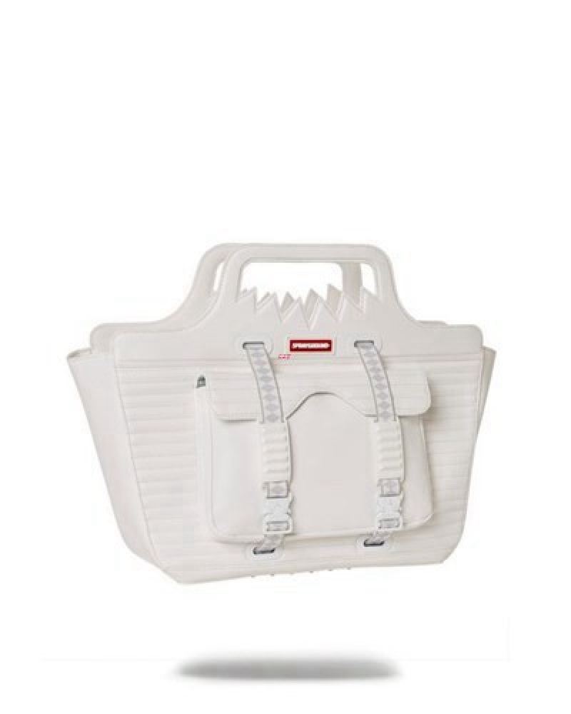 White Sprayground Future Traveler Travel Handbag | 37084-LVKQ