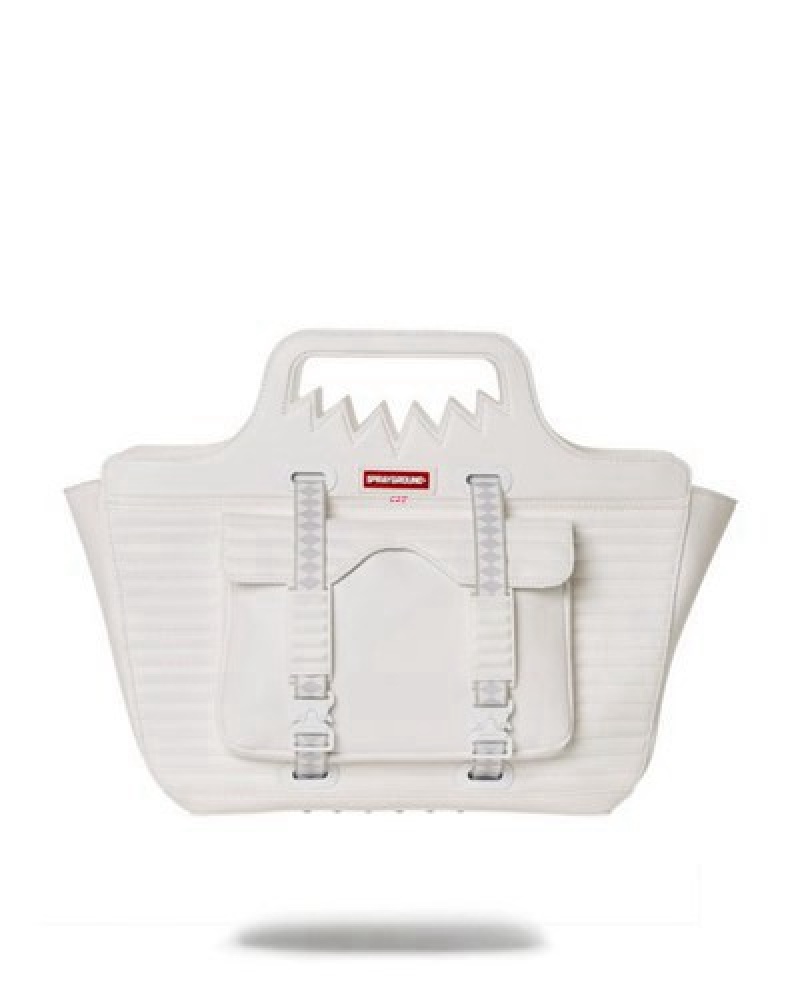 White Sprayground Future Traveler Travel Handbag | 37084-LVKQ