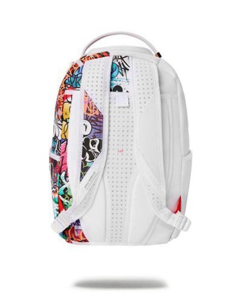 White Sprayground Half Graff (Dlxv) Backpacks | 97026-ALET