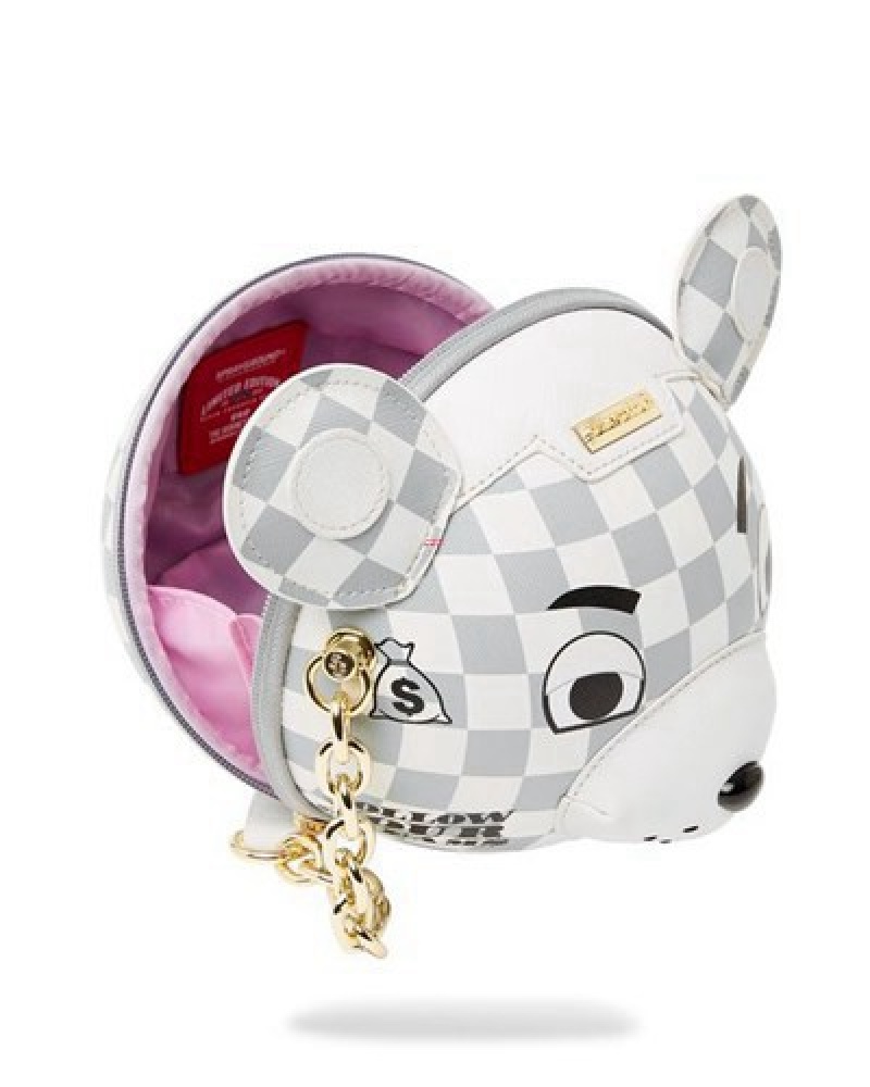 White Sprayground Haute Bear Ball Crossbody Bags | 27365-RBZQ