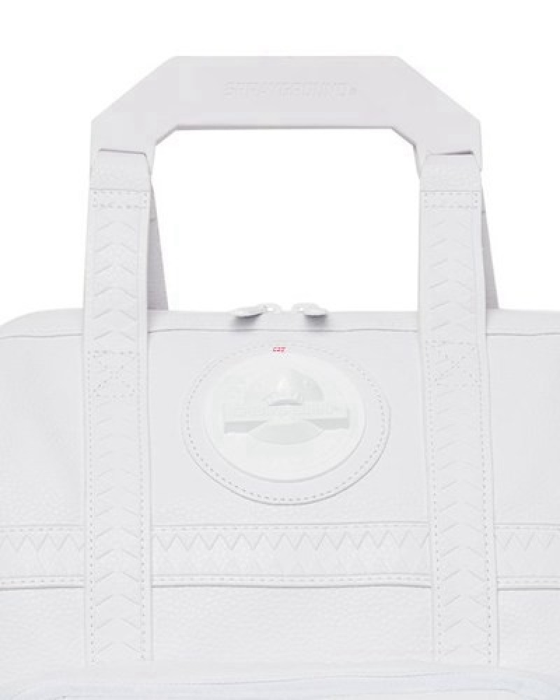 White Sprayground Heavy Metal Shark Out Biz Top Opener Backpacks | 42091-MUON