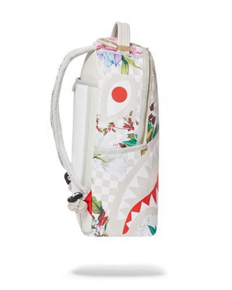 White Sprayground In The Garden (Dlxv) Backpacks | 03645-EGVJ