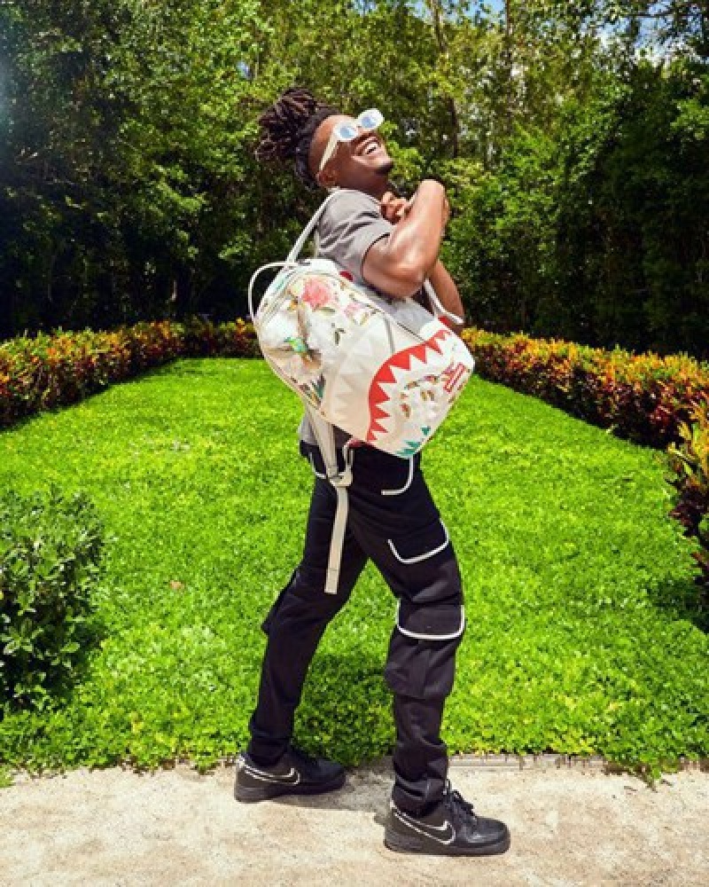 White Sprayground In The Garden (Dlxv) Backpacks | 03645-EGVJ