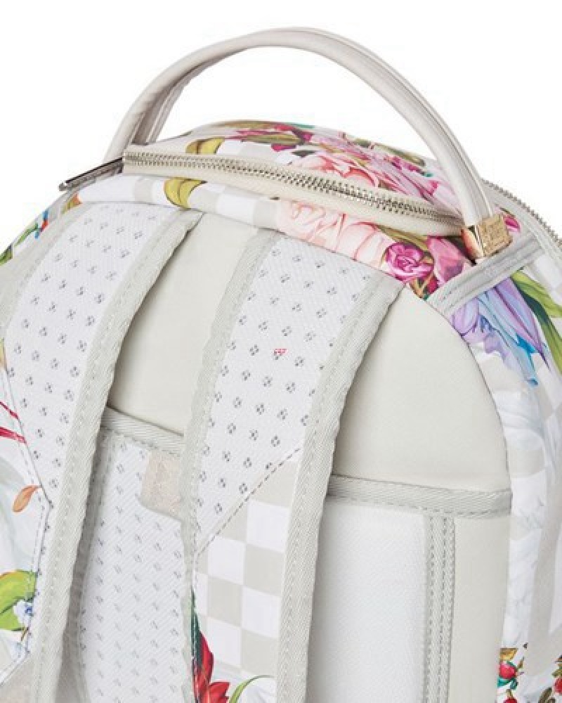 White Sprayground In The Garden (Dlxv) Backpacks | 03645-EGVJ