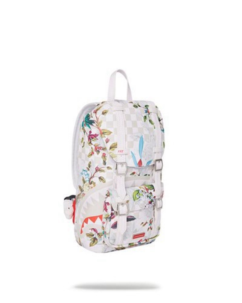 White Sprayground In The Garden Mini Hills Backpacks | 47198-NMIX