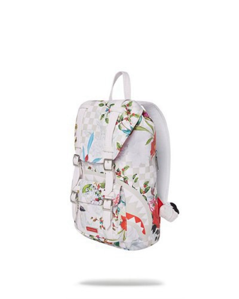 White Sprayground In The Garden Mini Hills Backpacks | 47198-NMIX