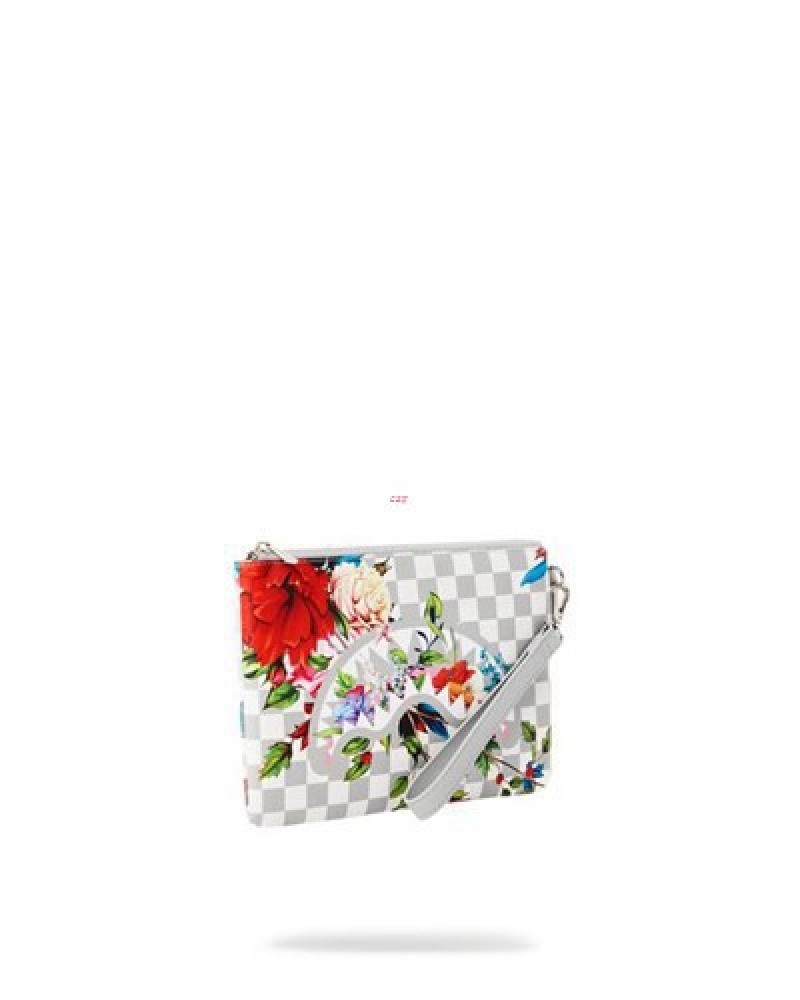 White Sprayground Jardin Du Palais Crossover Clutch Bag | 03528-UKAR