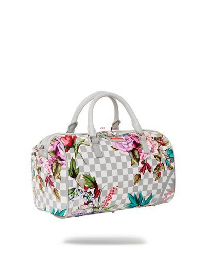 White Sprayground Jardin Du Palais Mini Duffle Bags | 52479-WCNZ