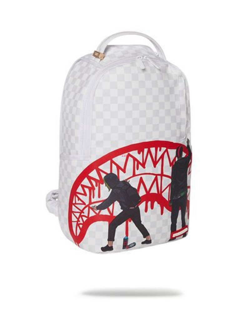 White Sprayground Jarvis Landry Wynwood (Dlxv) Backpacks | 71804-INFX