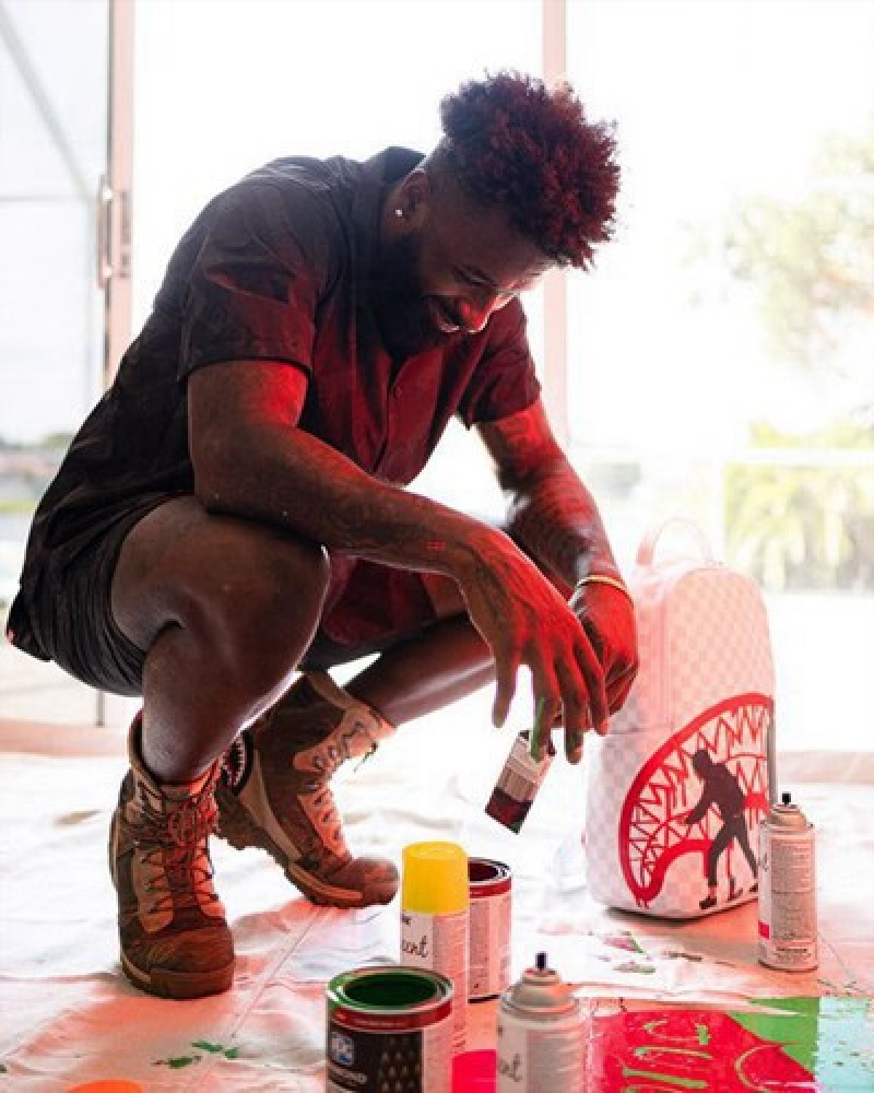 White Sprayground Jarvis Landry Wynwood (Dlxv) Backpacks | 71804-INFX